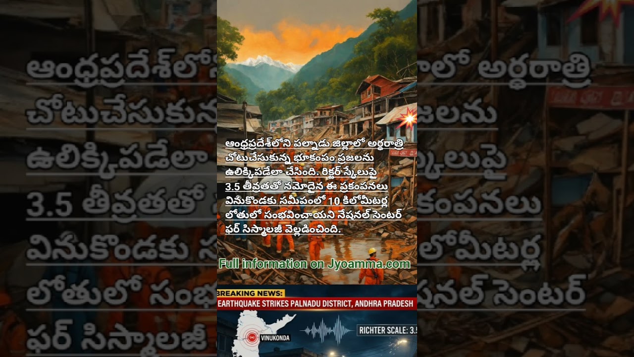 పల్నాడులో అర్ధరాత్రి భూకంపం | వినుకొండ సమీపంలో 3.5 తీవ్రత | Andhra Pradesh Earthquake News