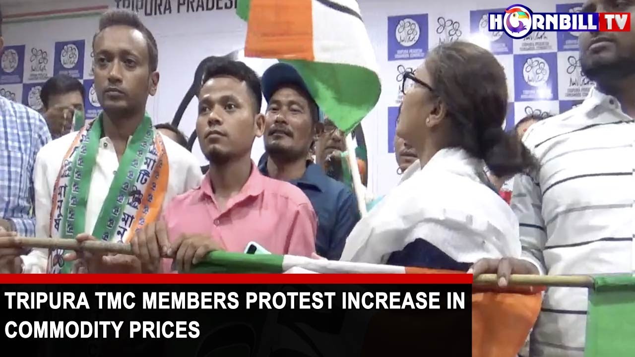 TRIPURA TMC MEMBERS PROTEST INCREASE IN COMMODITY PRICES