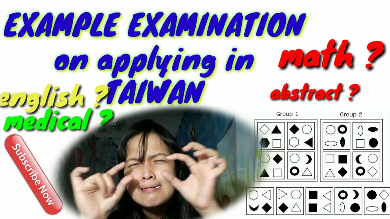 Sample of EXAMINATION on applying in Taiwan (math , english, medical )