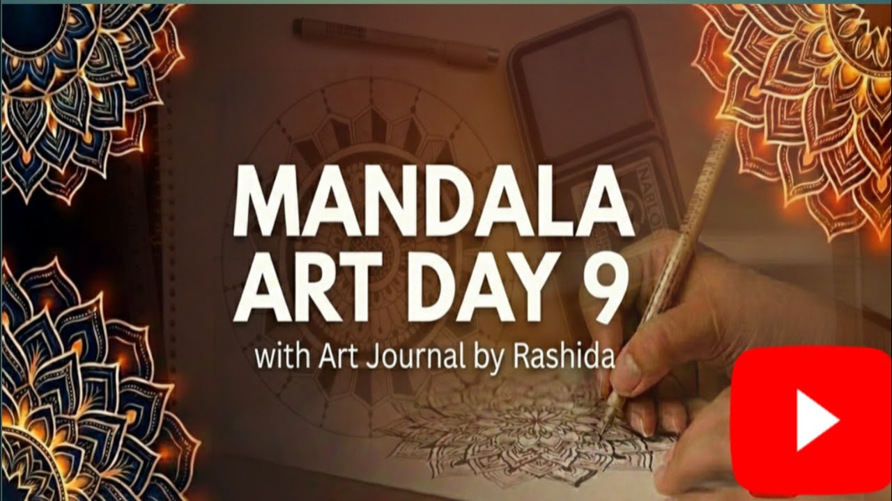 How to Draw a Mandala with a Watercolor Background | Basic Course | Art journal by Rashida |