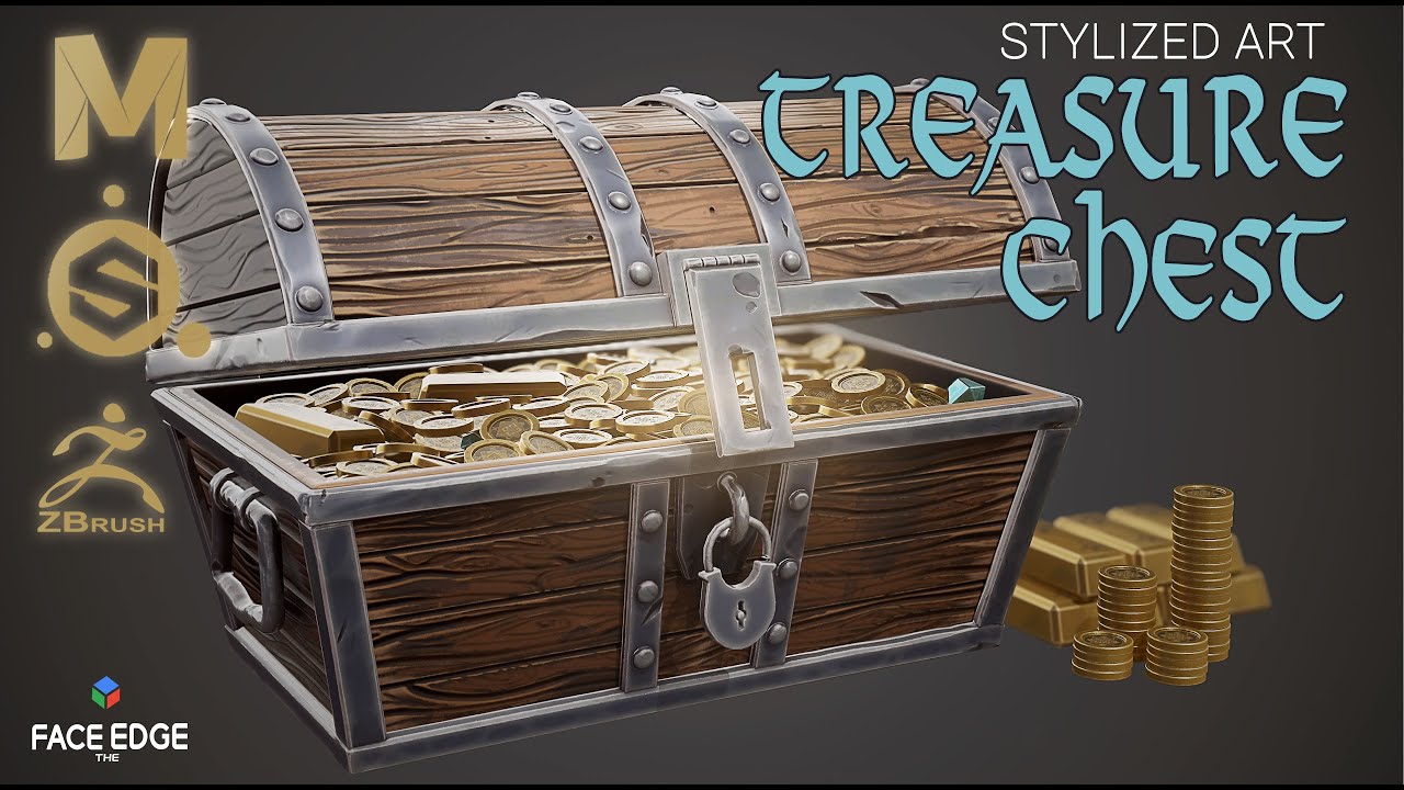 Creating A Stylized Treasure Chest, Using Maya, ZBrush, and Substance Painter for Games[TIMELAPSE]