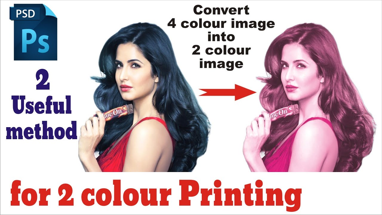 Convert 4 Colour Image into 2 Colour in Photoshop for 2 colour printing