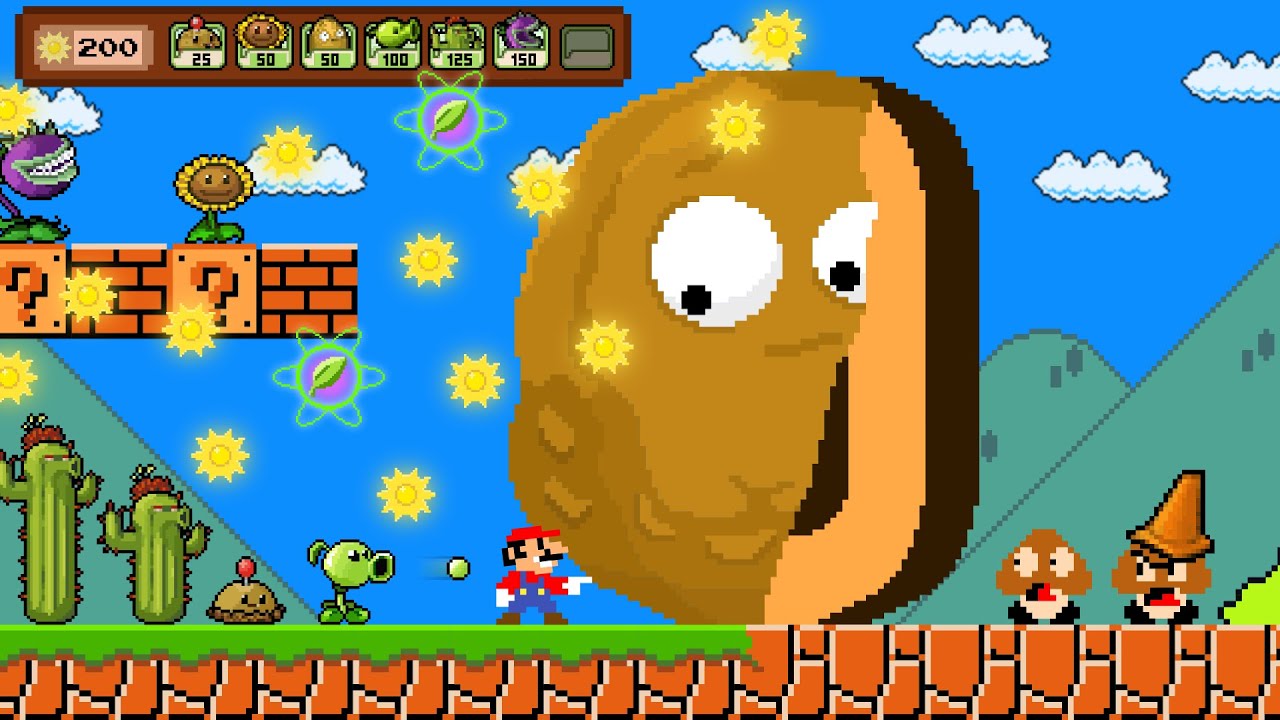 When Everything Mario Touches Turns into a Plant (Plants vs. Zombies)