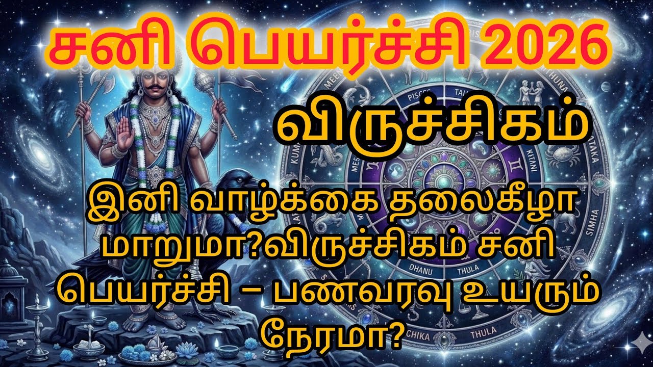 விருச்சிகம் சனி பெயர்ச்சி 2026| இனி வாழ்க்கை தலைகீழா மாறுமா?|சனி பெயர்ச்சி – பணவரவு உயரும் நேரமா?