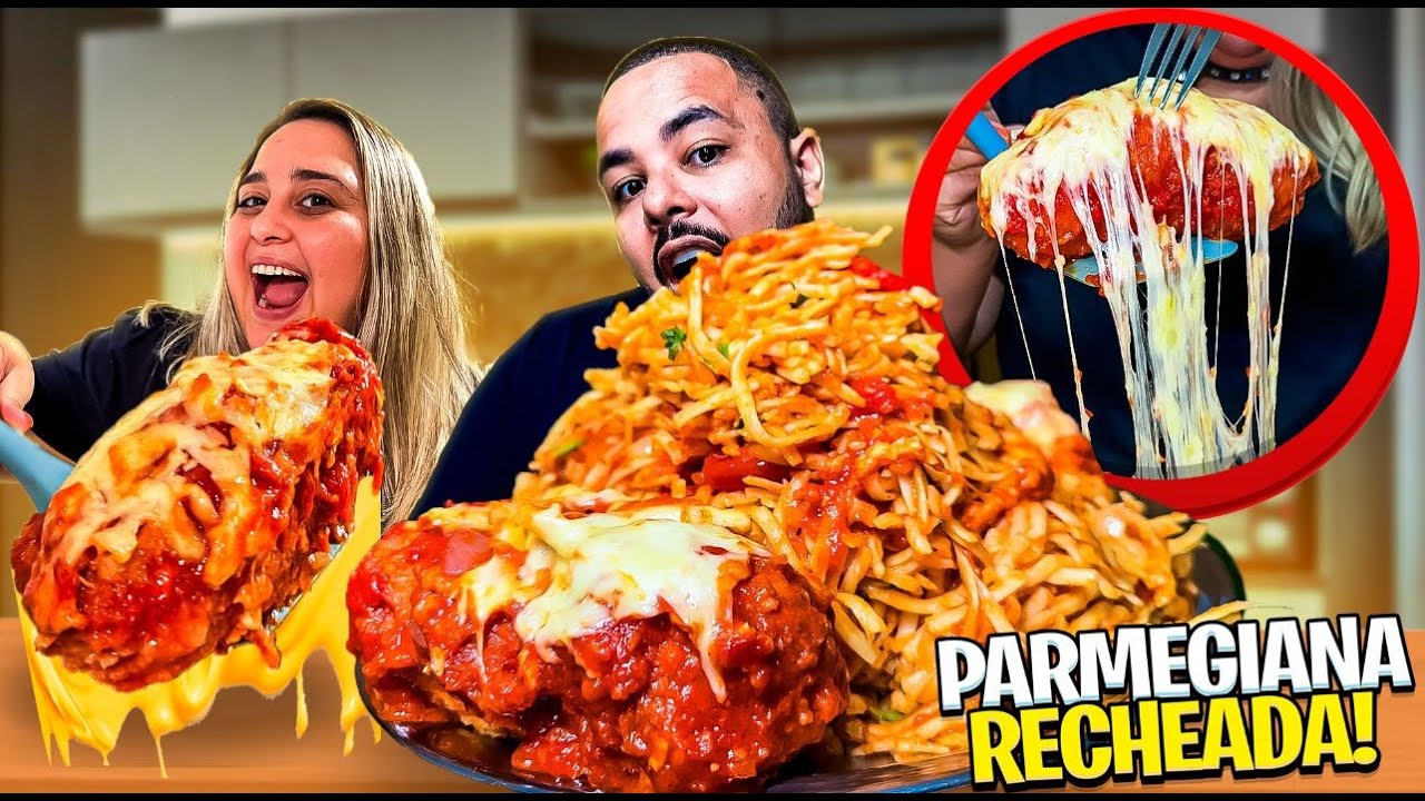 BANDEJÃO DE MACARRÃO AO MOLHO  E PARMEGIANA RECHEADA | DESAFIO + RECEITA