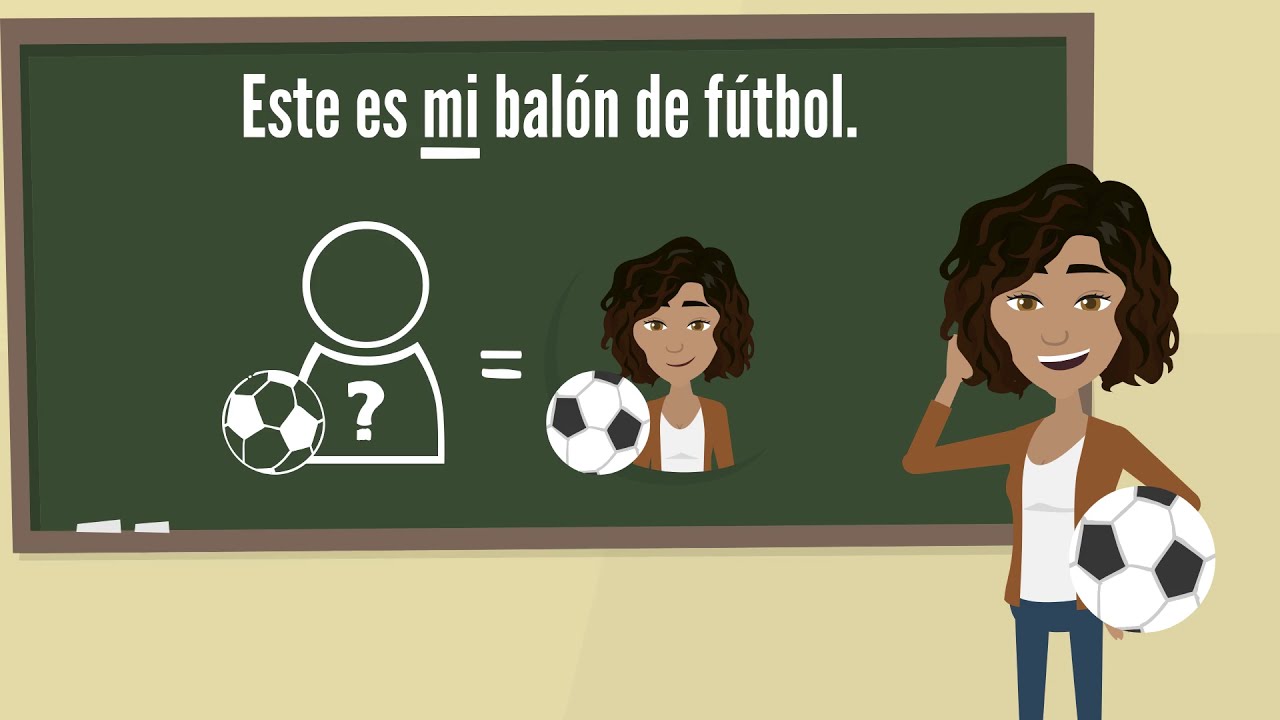 Determinantes posesivos en español. Con ejemplos.