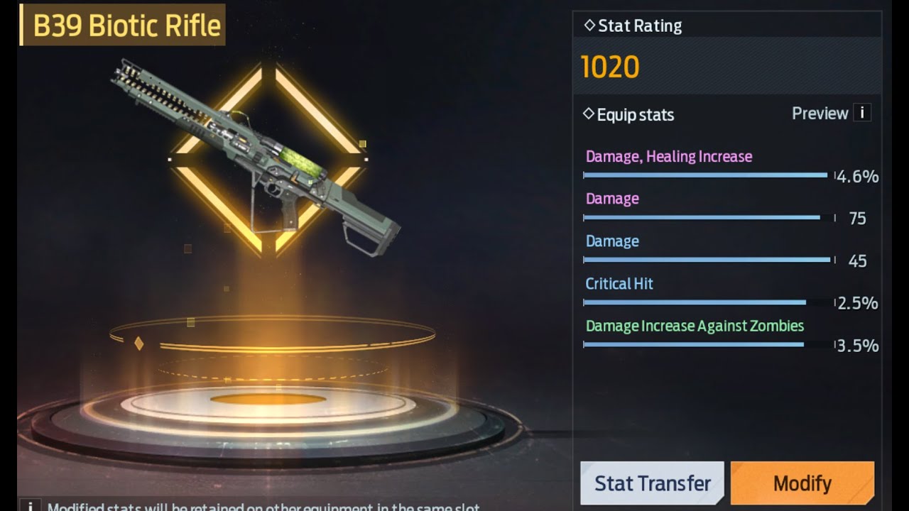 Undawn Lv 110 Biotic Rifle Modify