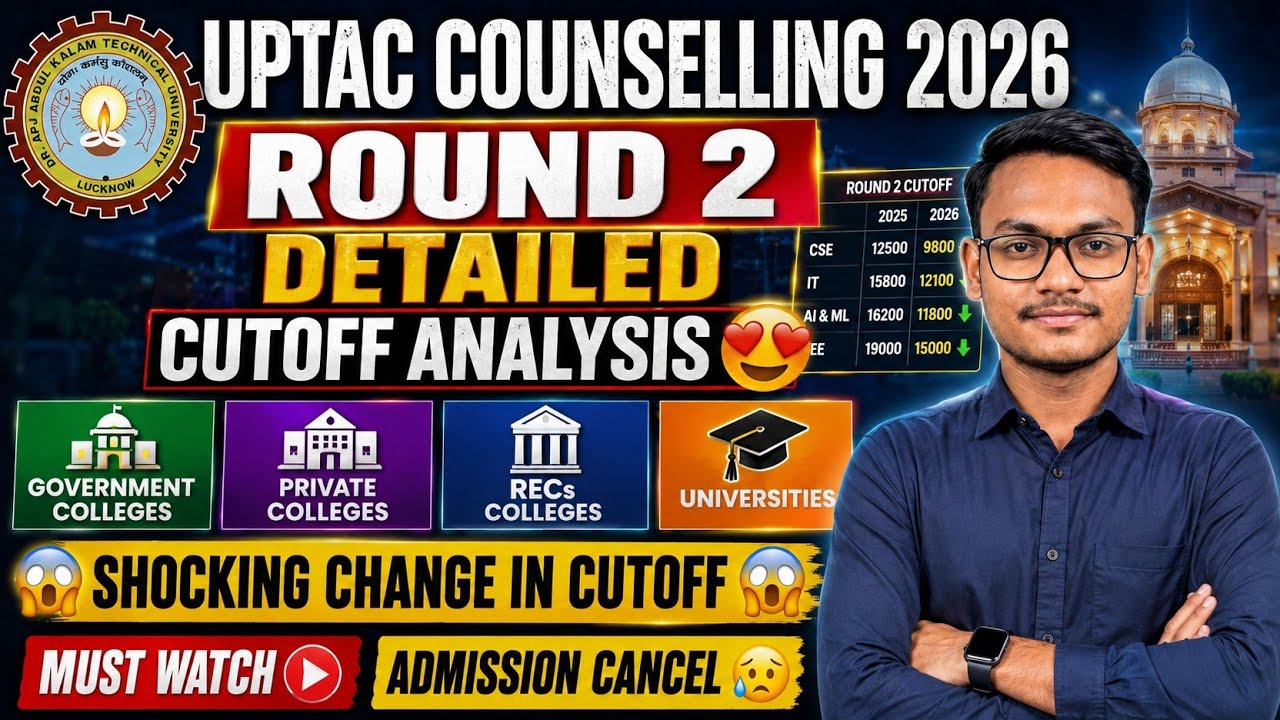 UPTAC Counselling 2026 Round 2 Detailed Cutoff Analysis 💯of Gov. Priv. Univ.  || Shocking Change 😱  