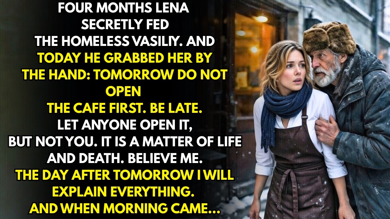 Don't open the cafe first today, whispered the homeless man to whom the waitress always gave food.