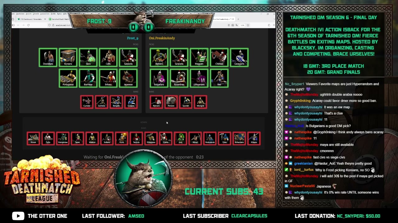 Frost_9 vs FreakinAndy - GRAND FINALS | TDM Season 6 | Casted by The Otter One and Zayu