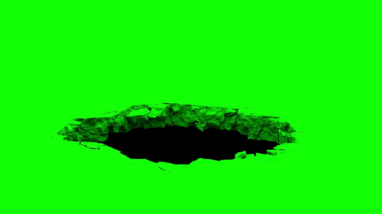 Ground Collapse Crack Green Screen Animation Background