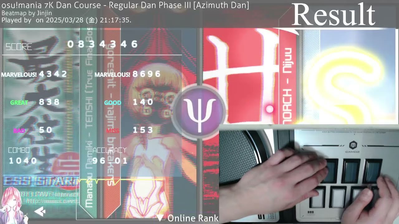 osu!mania 7K Dan Course - Regular Dan Phase III [Azimuth Dan] 96.01%