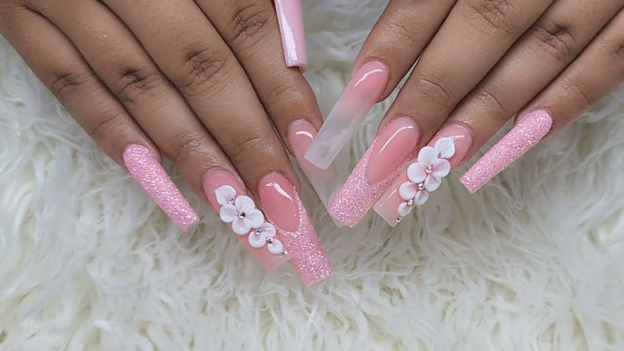 Uñas Exxtra largas paso a paso con diseño Rosa