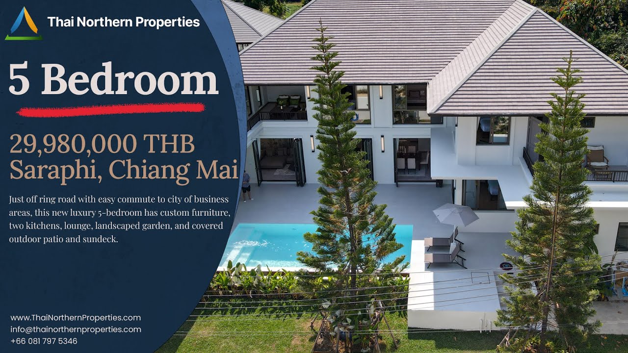 Luxury 5-Bedroom Villa with Private Pool in Saraphi