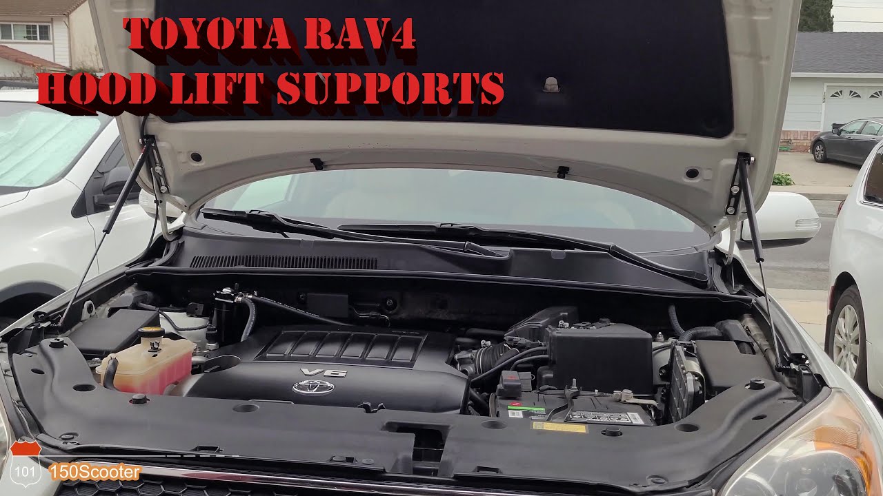 Установка и обзор стоек для подъёма капота Toyota Rav4 Kunsyoukim 2006–2012 гг.