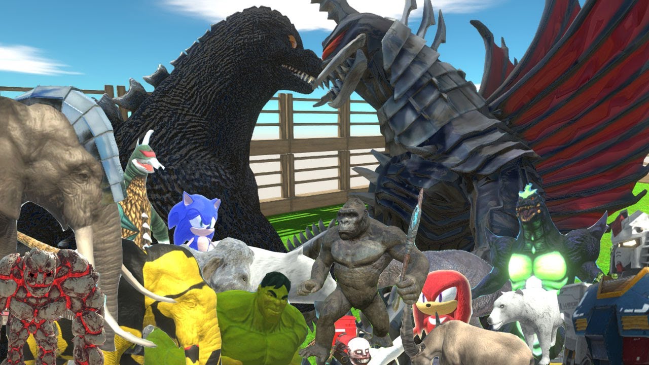 Epic Godzilla Eats Other Godzilla Gigan Versus Wild Animals Epic Battle ARBS