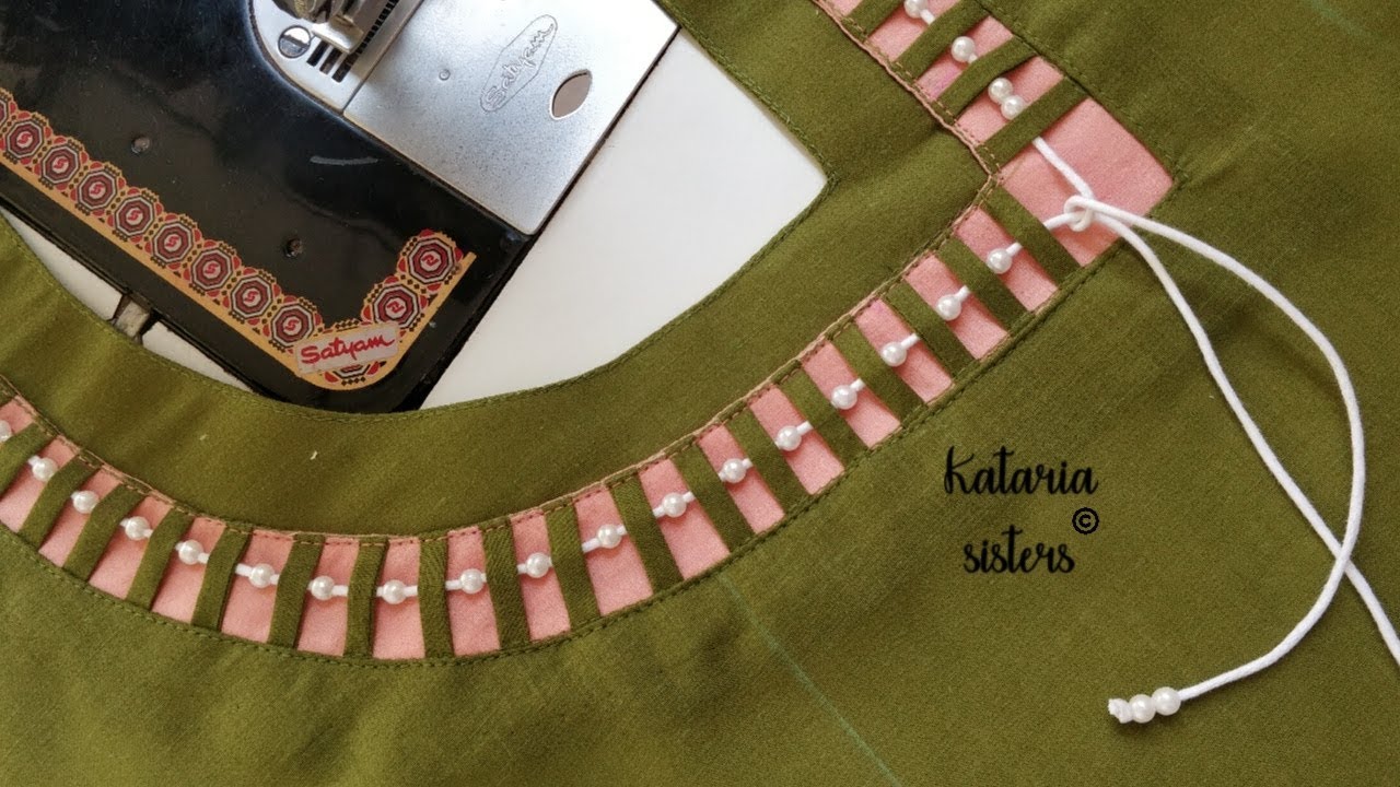 Stylish Dori neck design making