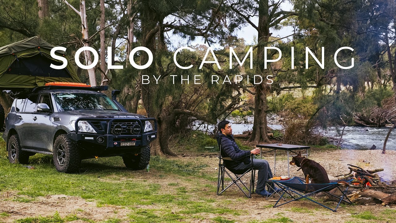 SOLO Car Camping by the River  | Relaxing Escapes with my Dog | Campfire Cooking | Nature ASMR