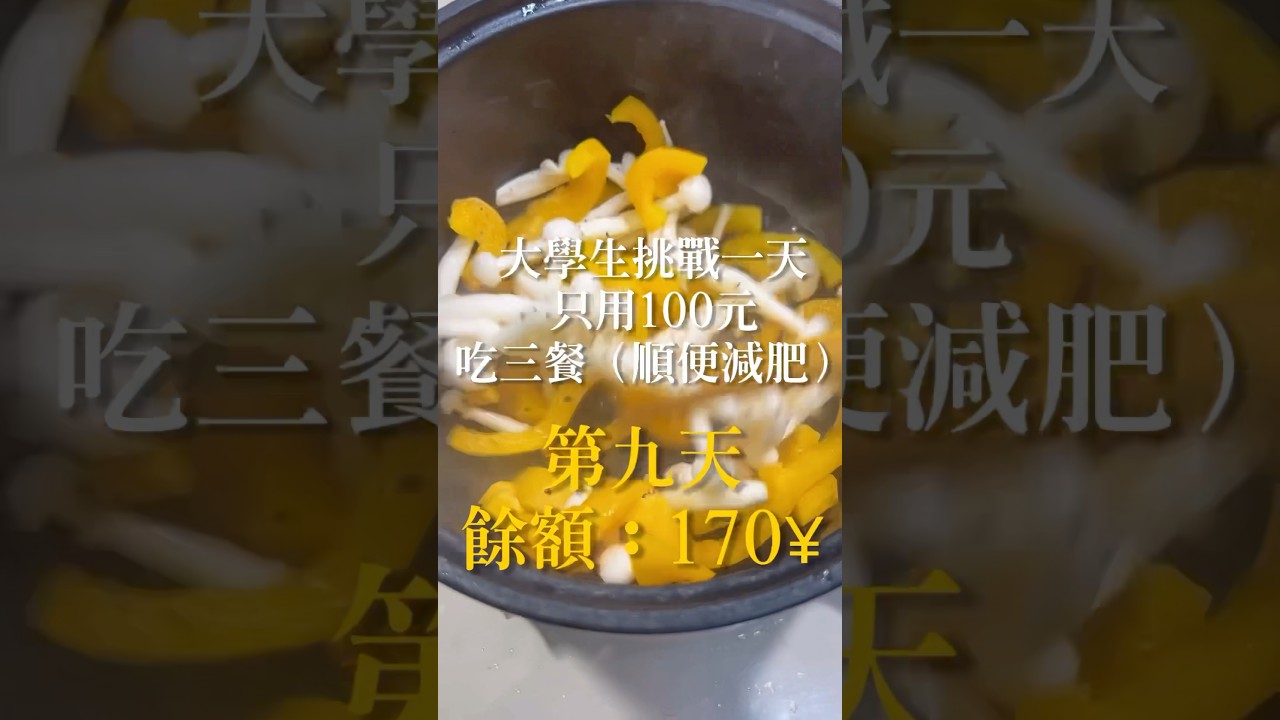 挑戰一天只用100元吃三餐第九天&yen;