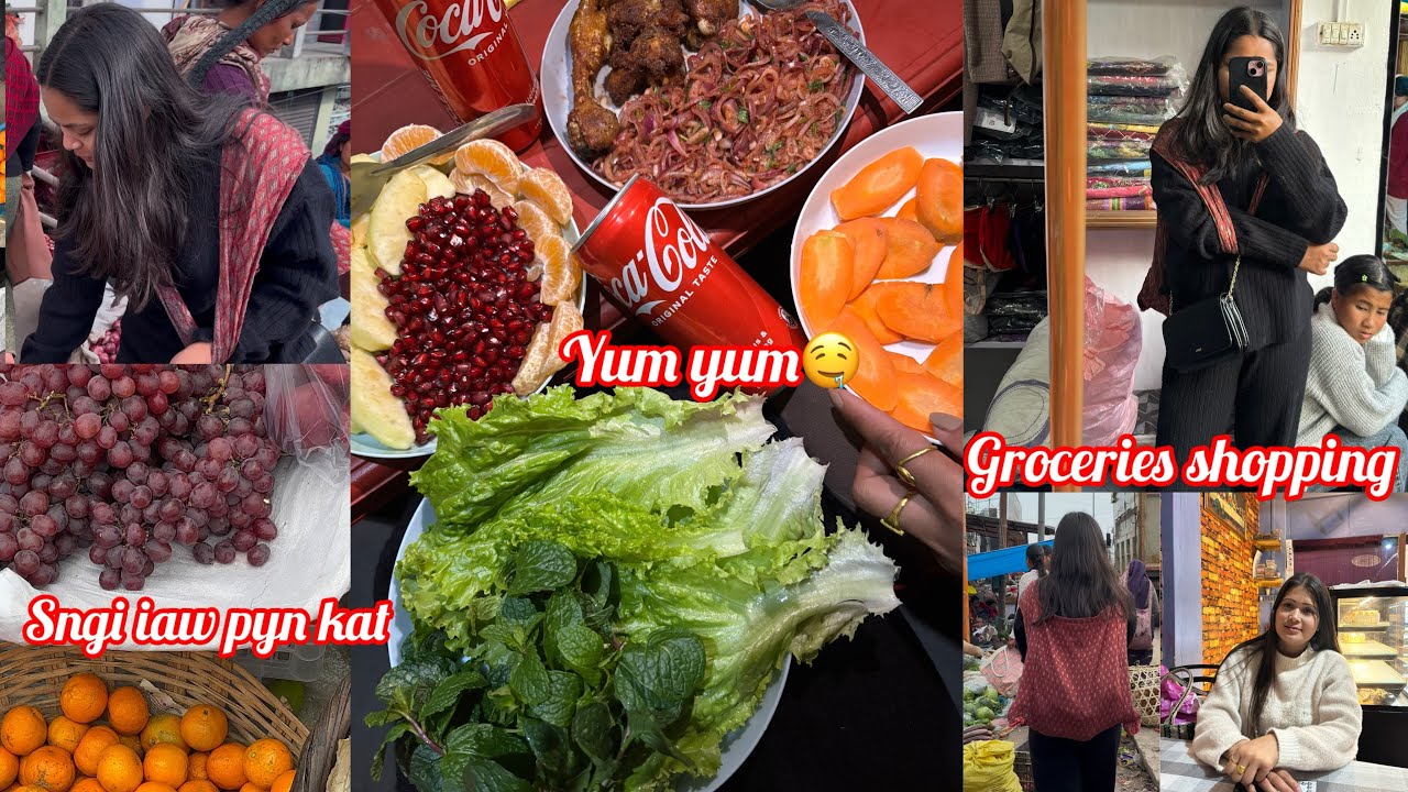 Lai iaw pynkat | Groceries shopping 🍇🍎🥬🥕🍍| Lai bam | Market Day VLog | 