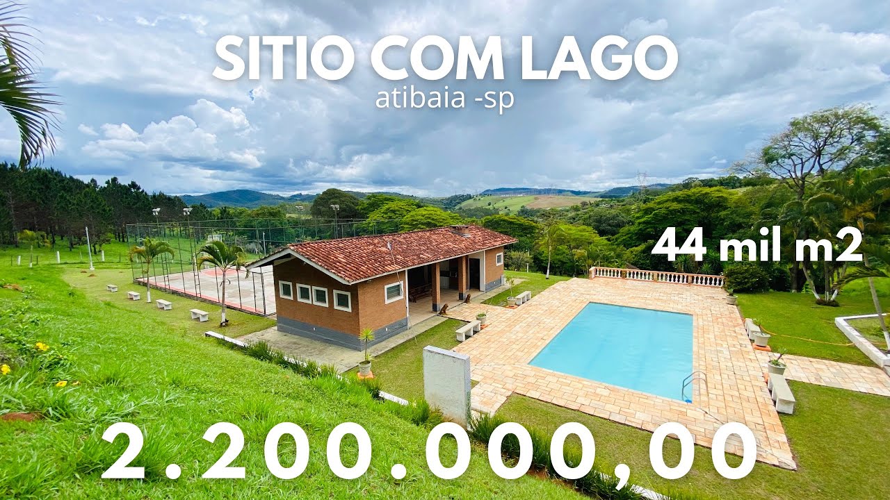 Sítio a venda com lago em Atibaia, pasto e lazer completo, porteira fechada
