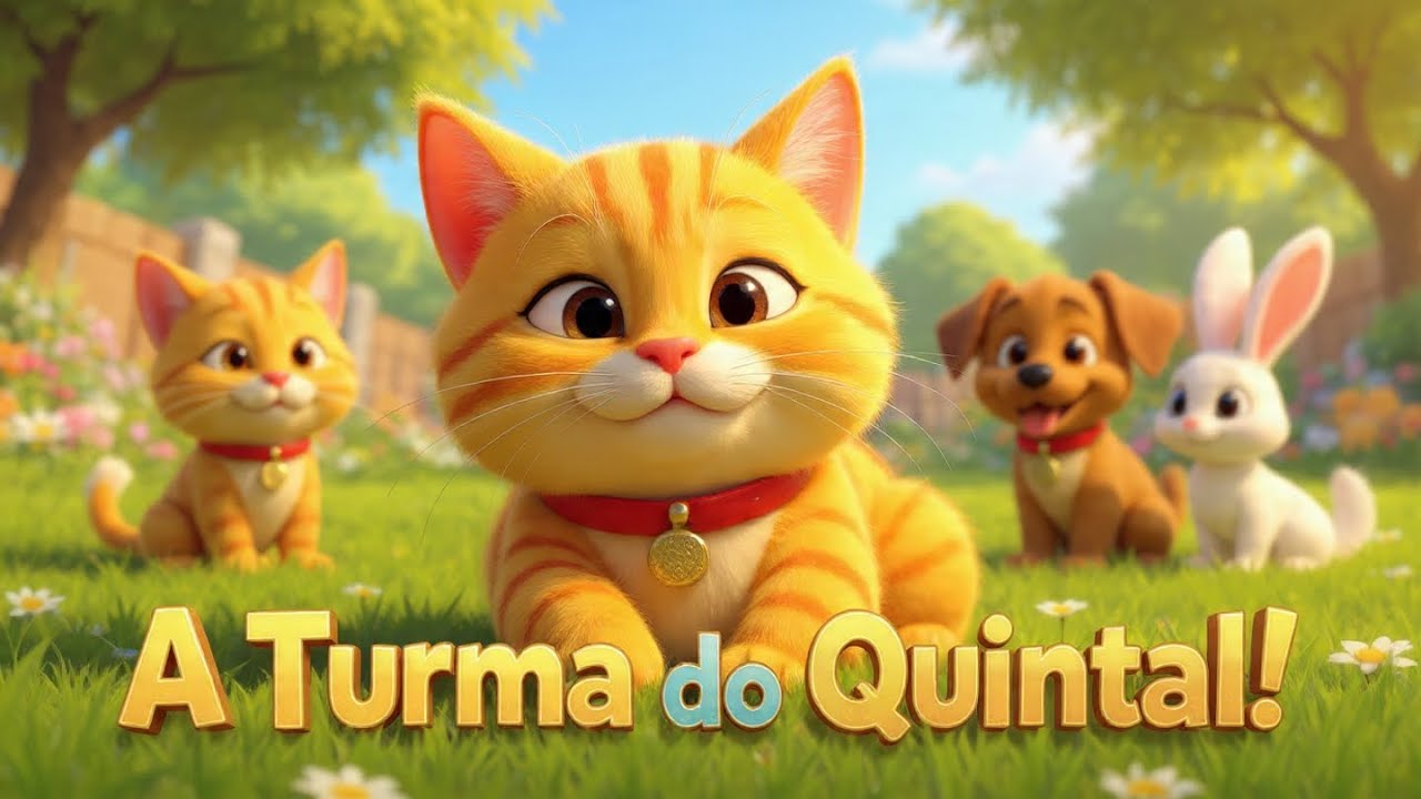 O Gato Preguiço e seus Amiguinhos no quintal (Música infantil kids) 