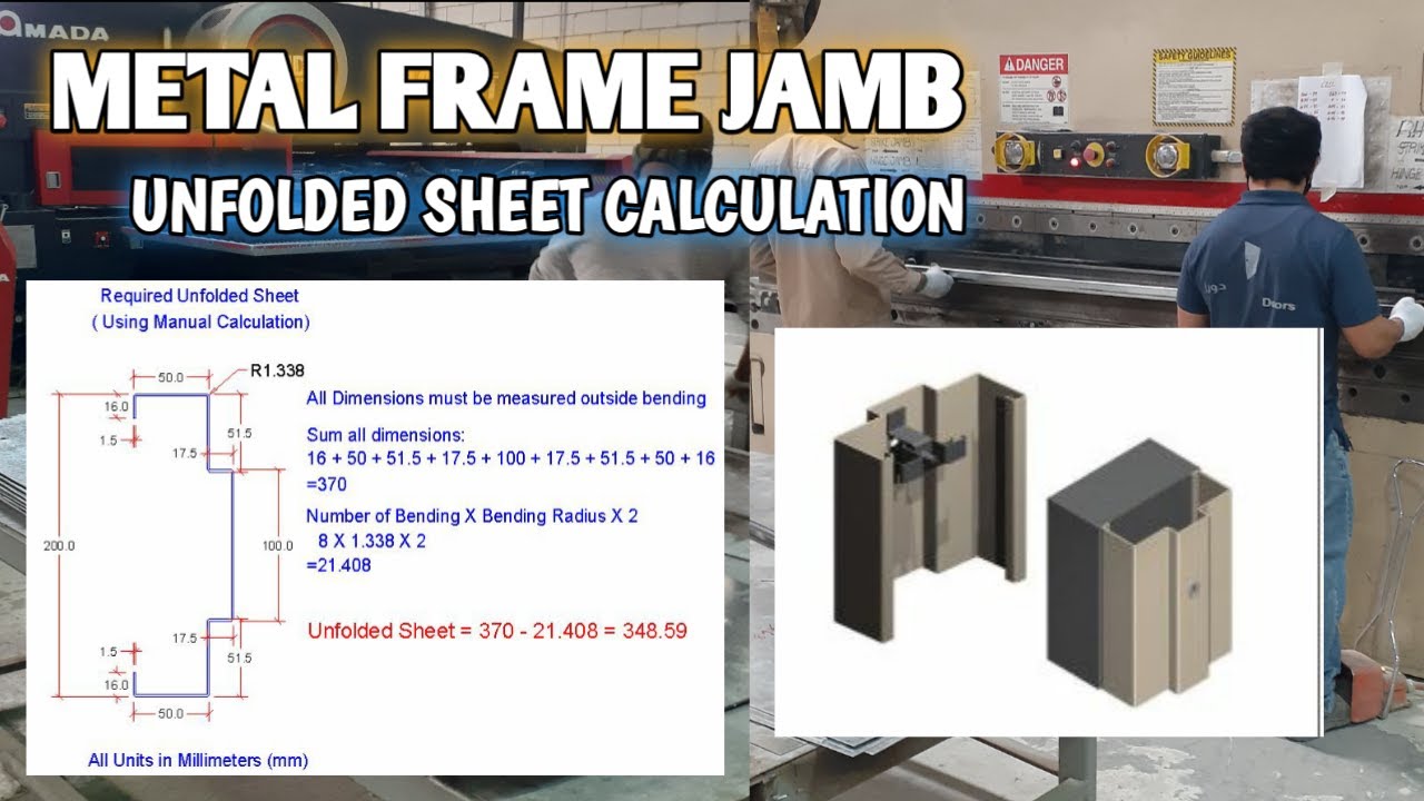 Easy Ways on How to Calculate Unfolded Sheet for Metal Frame Jamb//Sheet Metal Tutorial Video