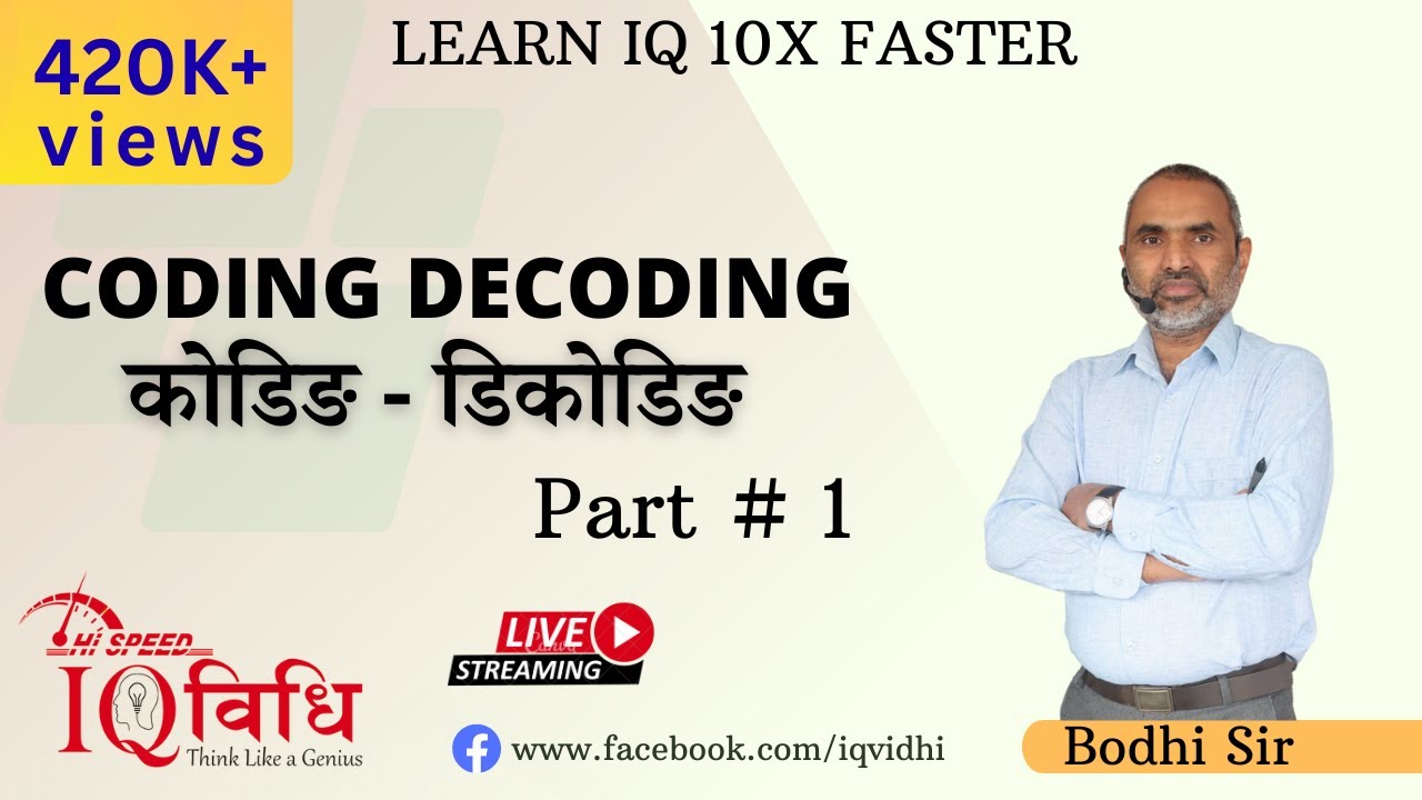 Coding - Decoding (कोडिंग-डिकोडिंग) | Basic Concept | Part 1 | By Bodhi Sir | IQ Vidhi