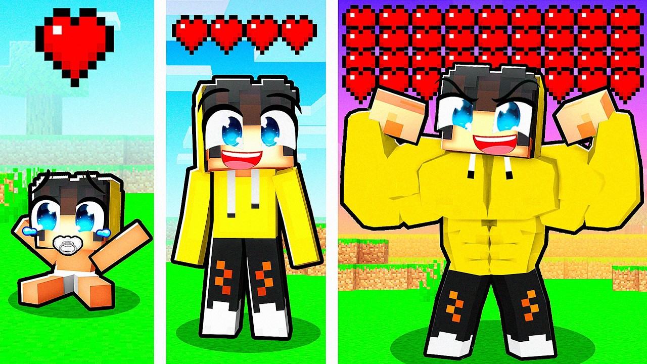 Minecraft'ta Her Kalp Aldığımda Vücudum Kaslanıyor! ❤️