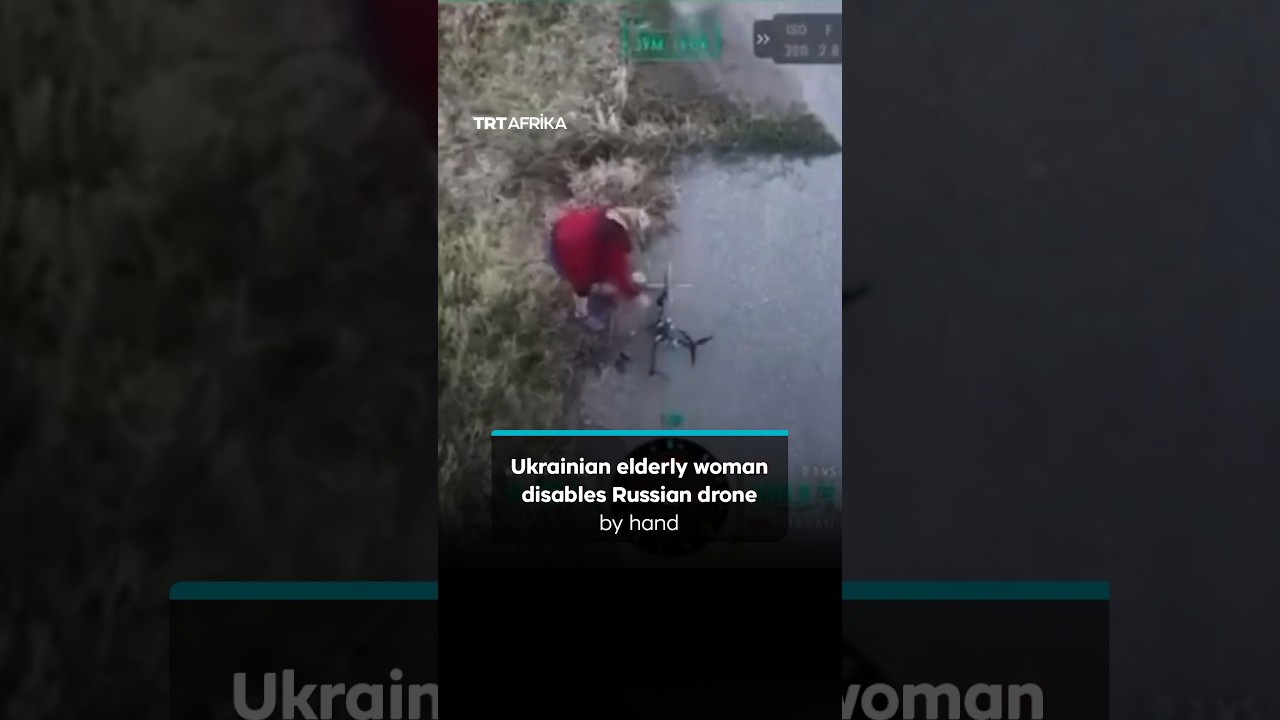 Ukraine Elderly Woman Disables Russian Drone