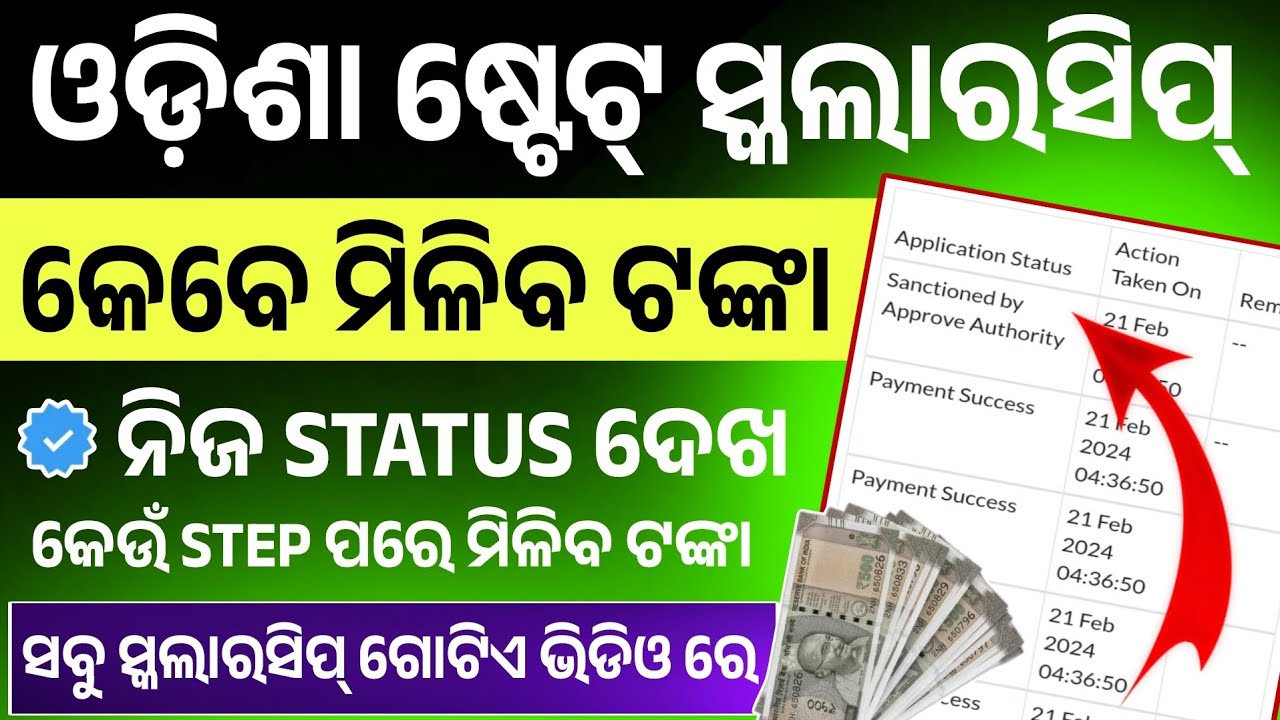 State Scholarship Staus Check Online। When Will You Get State Scholarship Money? Odisha Scholarship 