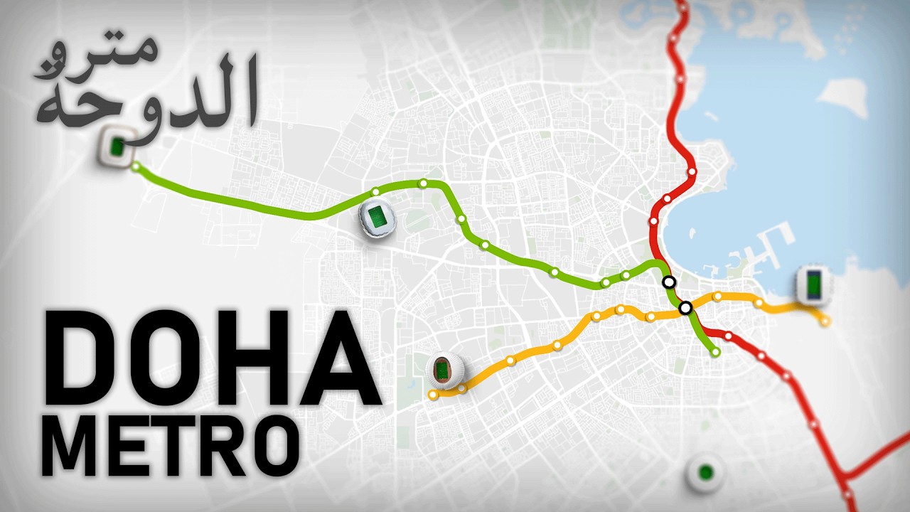 Evolution of the Doha Metro 2019-2022 (with Qatar World Cup stadiums)