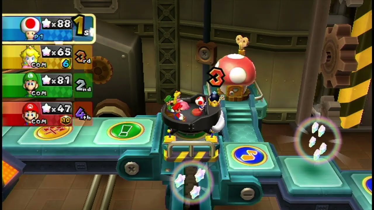 Mario Party 9 - Toad vs Mario vs Luigi vs Peach - Bob-omb Factory