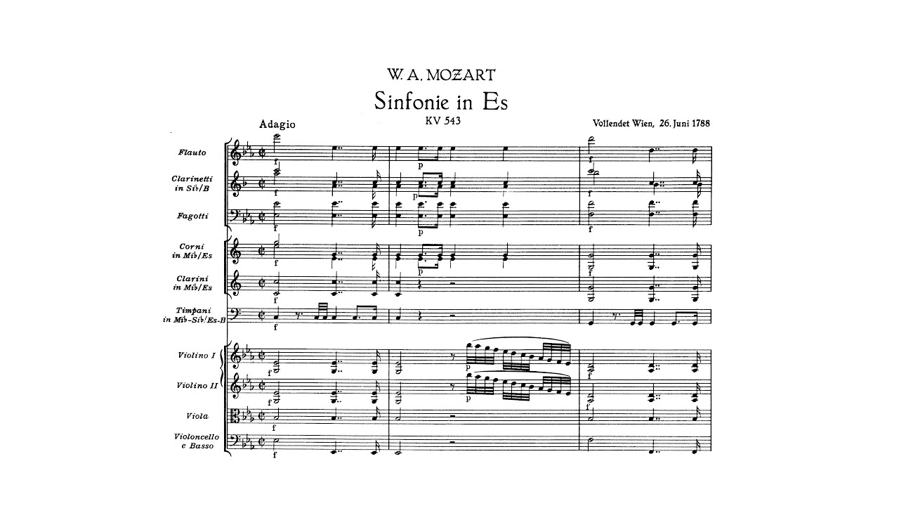 Mozart: Symphony No. 39 in E-flat major, K. 543 (with Score)
