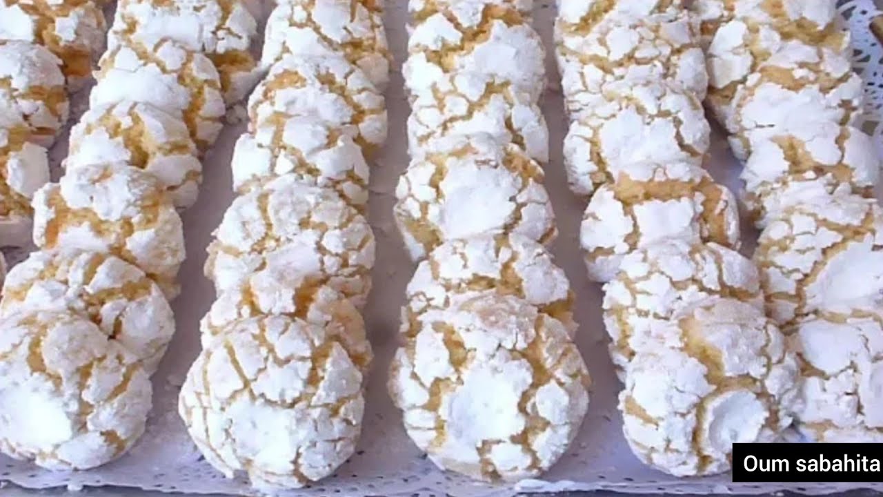 galletas de coco y semola ghriyba كوكيز بجوز الهند وسميد غريبة