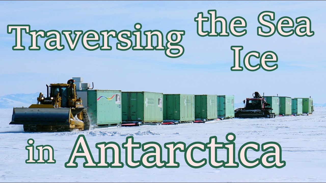 Traversing on Sea Ice In Antarctica, Driving on the Frozen Ocean