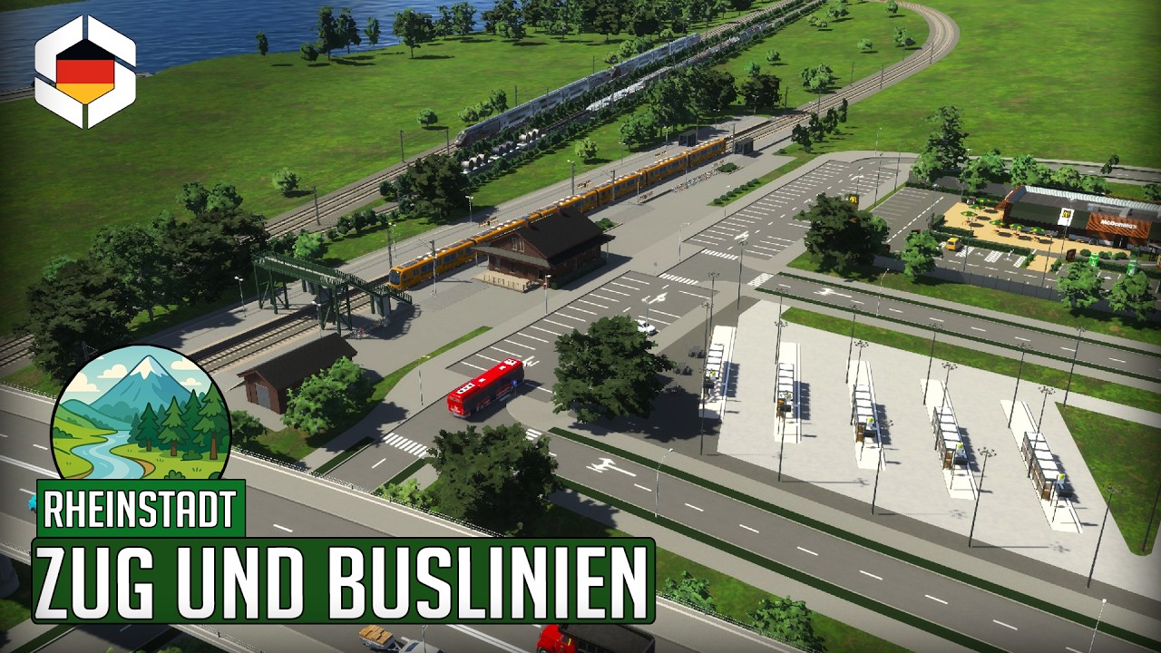 Erste Zug und Buslinie durch die deutsche Ortschaft in Cities Skylines 2 | Rheinstadt 08