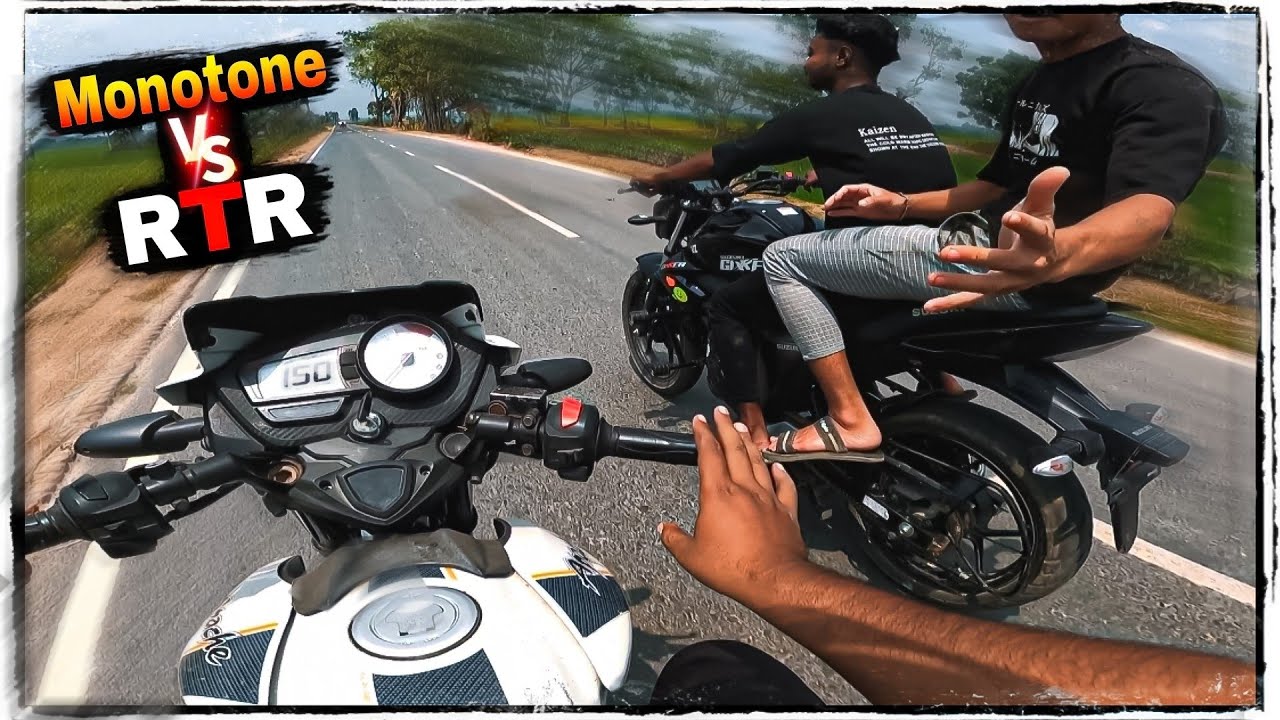 Monotone VS RTR রেস🔥😮 || RTR Riding Experience Review || Billah vau