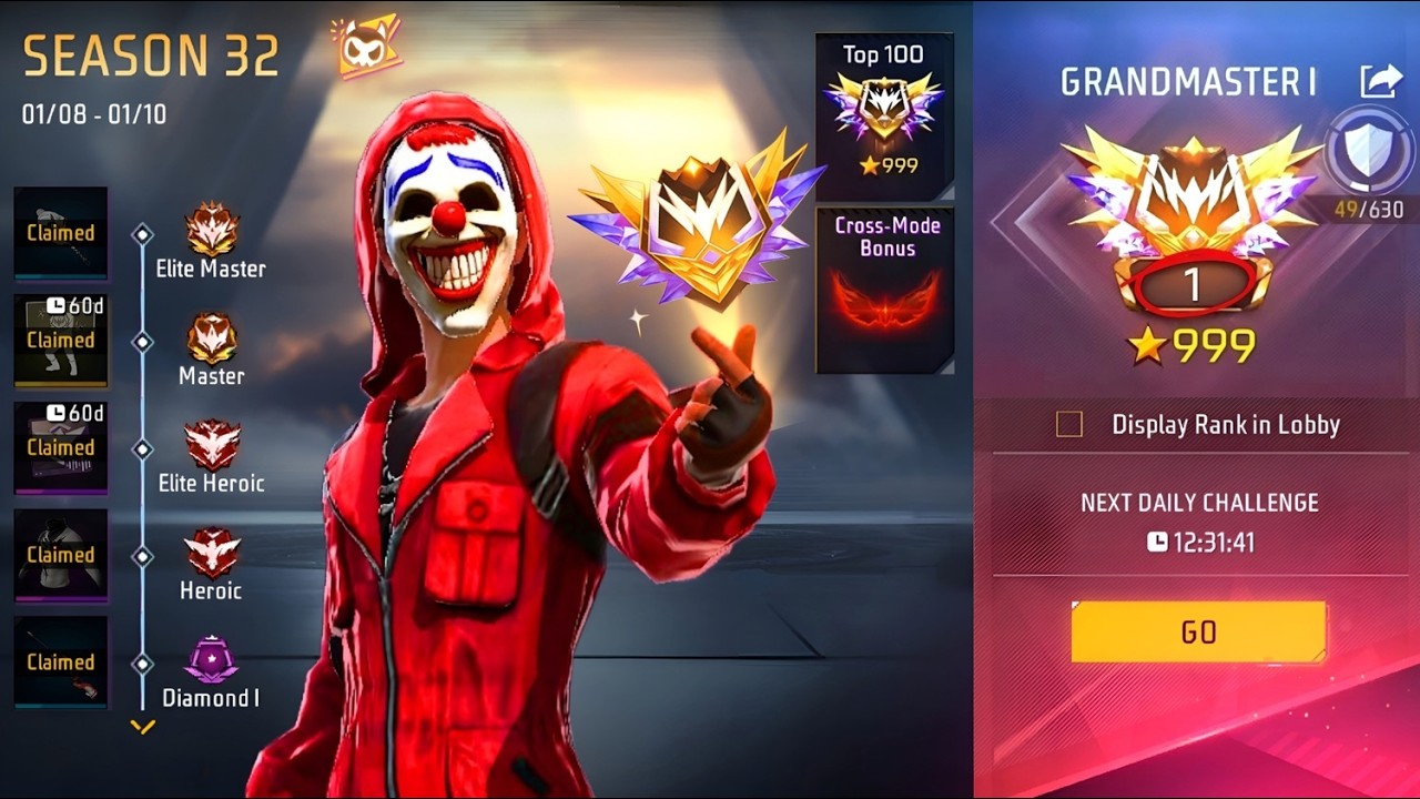 Finally DREAM Grandmaster TOP-1 RANK Push: Free Fire