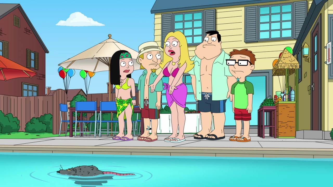 American Dad - There's a dead rat in the pool