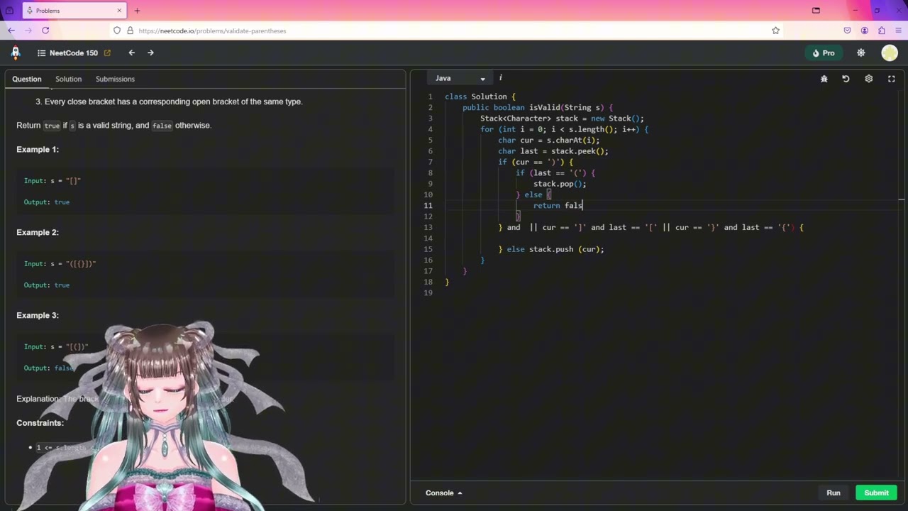 NeetCode: Validate Parentheses | Stack (1/7) || AC Codethrough | Java
