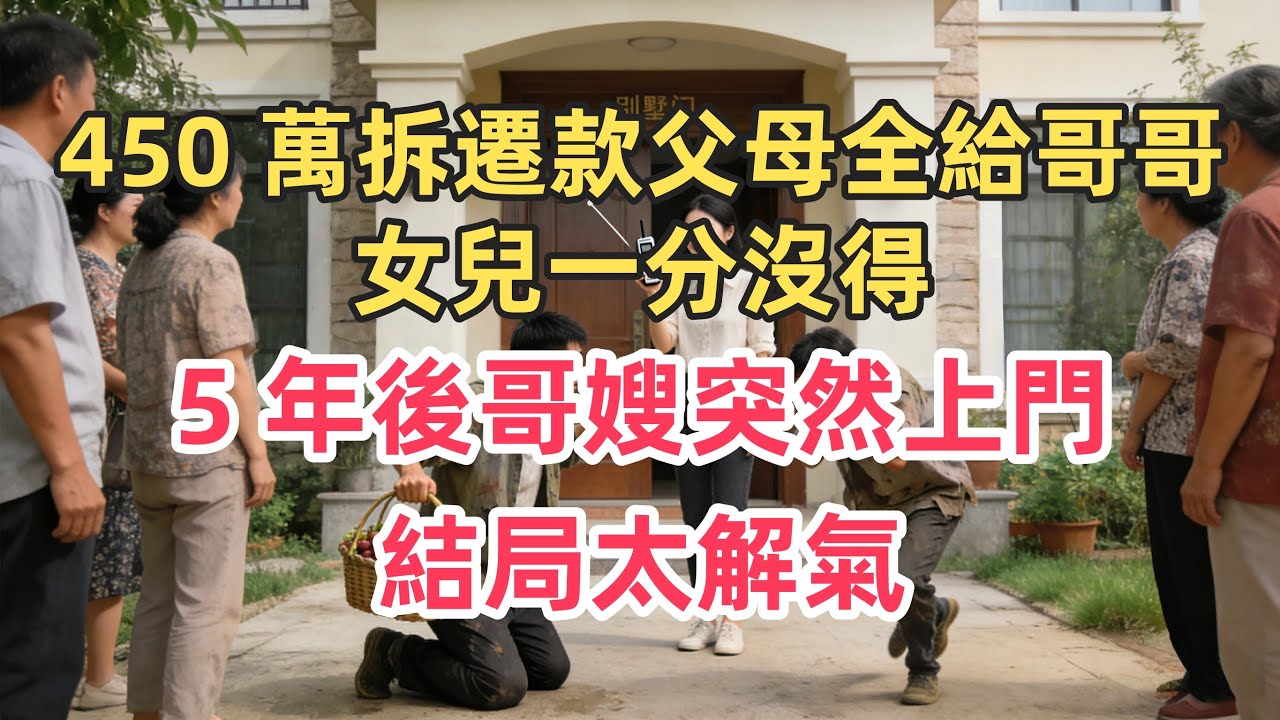 450 萬拆遷款父母全給哥哥，女兒一分沒得！5 年後哥嫂突然上門，結局太解氣