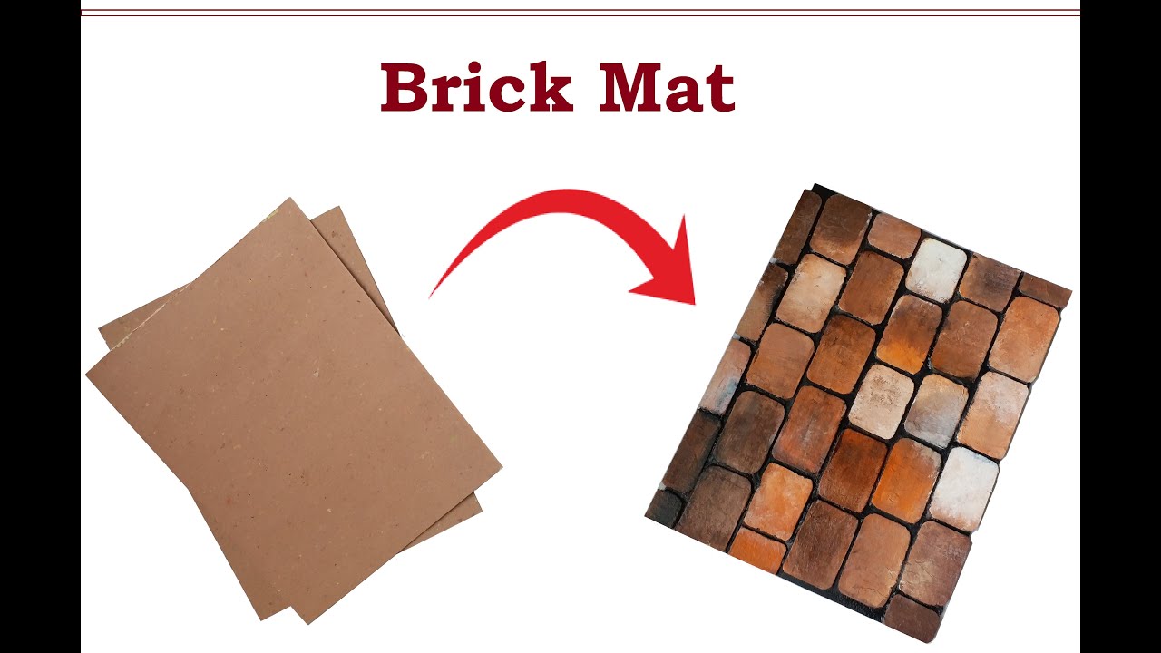 DIY Brick mat from cardboard (How to create brick effect)
