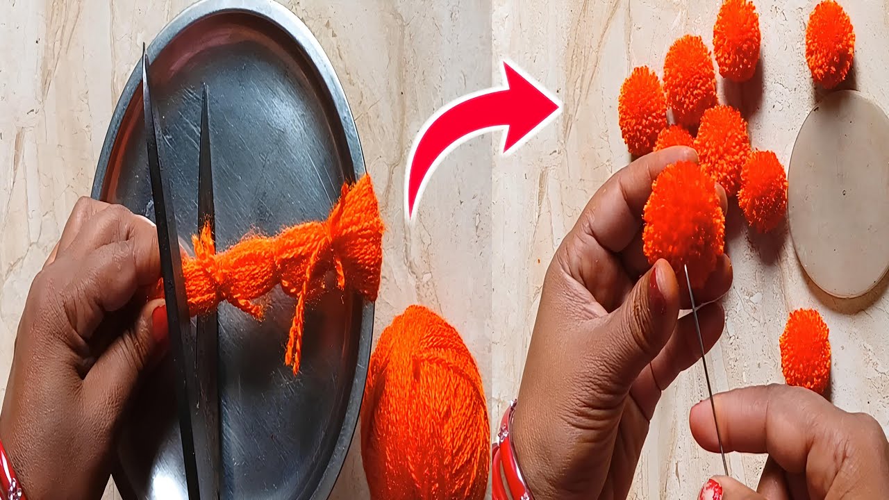 DIY Pom-Pom Door Hanging | ऊन से बनाएं सुंदर और आसान Jhalar Ki Design | Easy Tutorial 
