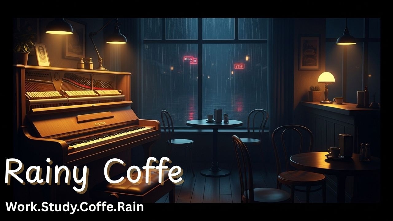 Rainy Coffee Shop Jazz 🌧️ Soft Piano Ambience for Deep Focus & Calm Study