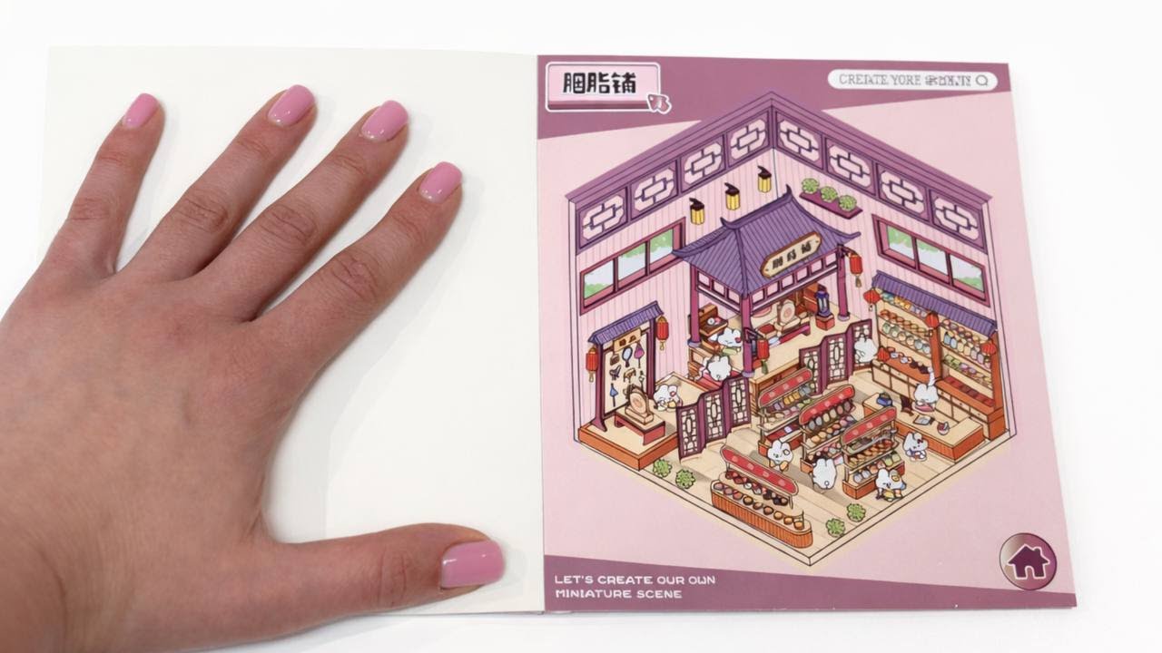 ASMR DIY A Chinese Rabbit Restaurant & Cafe with 3D Scene Stickers #sticker #asmr #miniature #rabbit