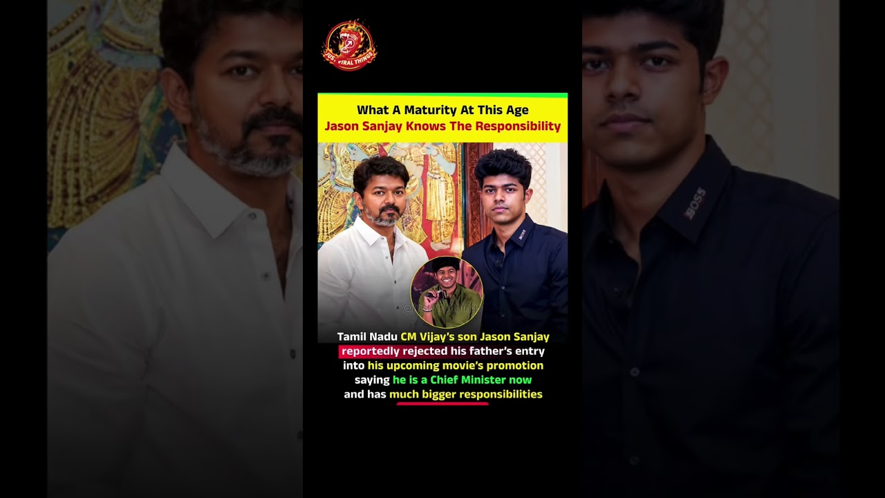 What A Maturity At This Age Jason Sanjay Knows The Responsibility. #thalapathyvijay #viral #cm