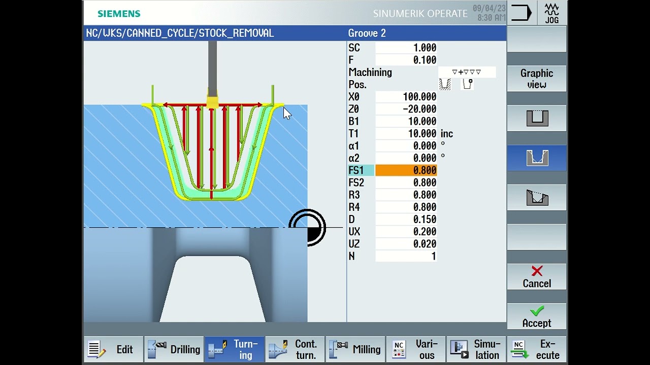OD Grooving Cycle Siemens | Grooving Cycle For CNC Turning Siemens Controller