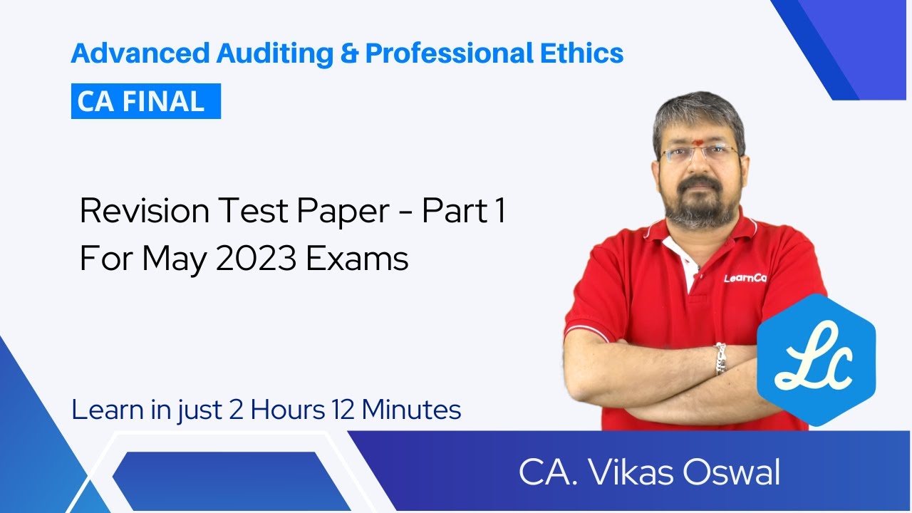 CA Final | May 2023 RTP  Part 1 | CA Vikas Oswal | Advanced Auditing and Professional Ethics