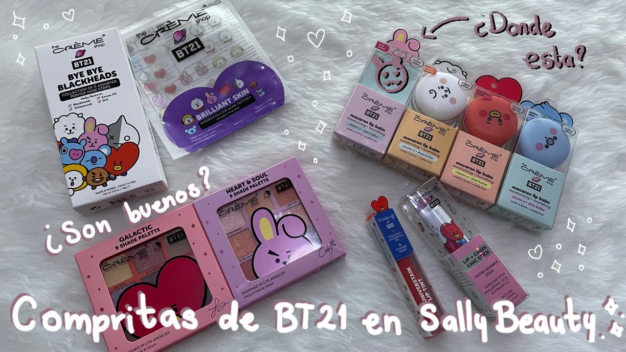 BT21 - THE CRÈME SHOP - MAKEUP - SALLY BEAUTY - UNBOXING + RESEÑA - ESPAÑOL